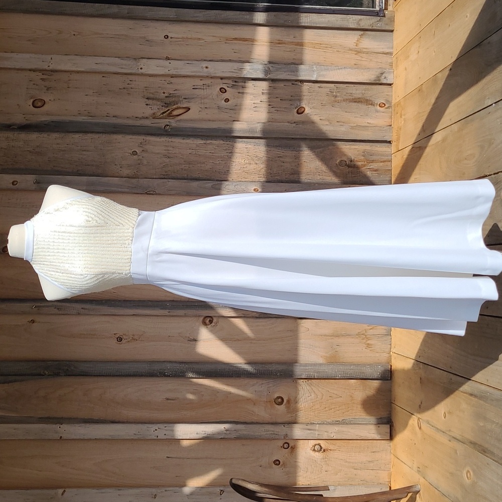 Ivory Sequins Maxi Dress Vintage 60s